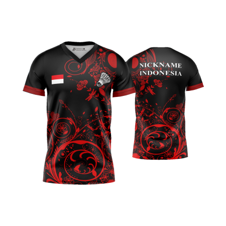 Jersey Badminton Batik Floral 2