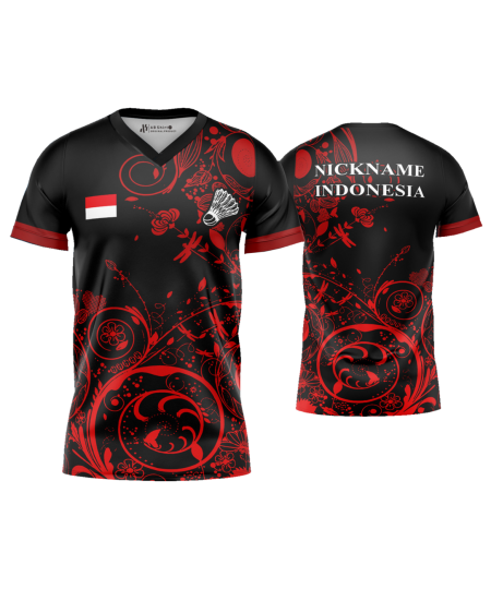 Jersey Badminton Batik Floral 2