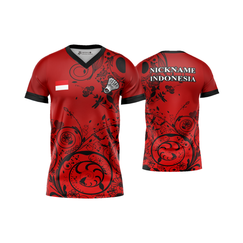 Jersey Badminton Batik Floral 2 - Gambar 2