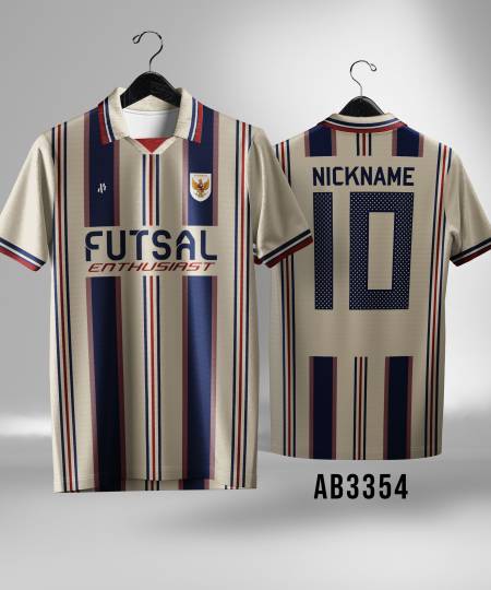 Jersey Futsal sepakbola Retro Stripe