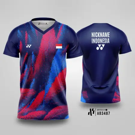 Jersey Badminton Blue Red