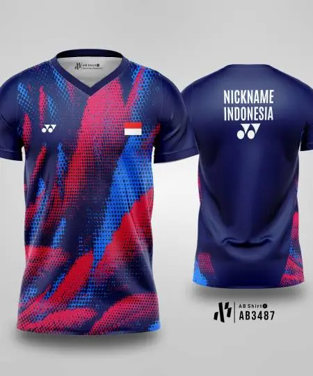 Jersey Badminton Blue Red