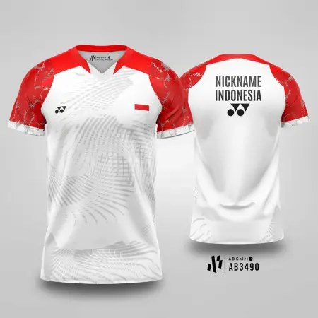 Jersey Badminton Red White