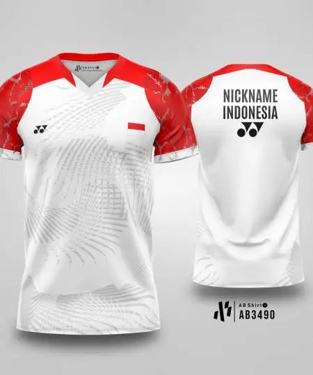 Jersey Badminton Red White