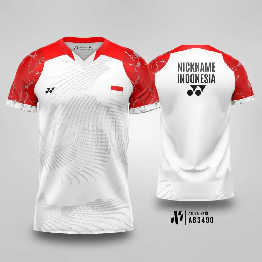 Jersey Badminton Red White