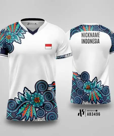 Jersey Badminton turqoise floral