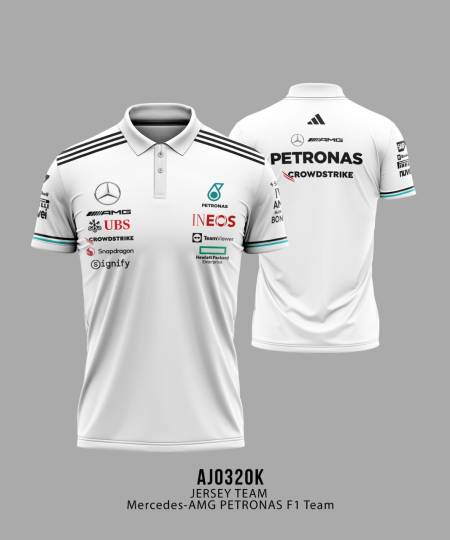 Jersey Polo TEAM Mercedes-AMG PETRONAS F1 Team - WHITE