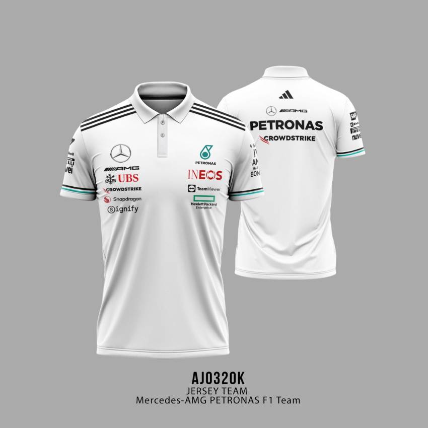 Jersey Polo TEAM Mercedes-AMG PETRONAS F1 Team - WHITE