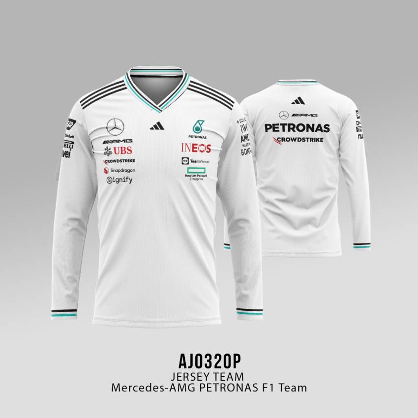 JERSEY TEAM  Mercedes-AMG PETRONAS F1 Team - WHITE - Gambar 3