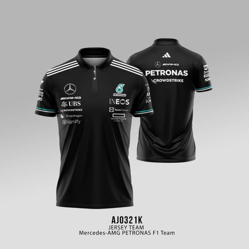 Jersey Polo TEAM Mercedes-AMG PETRONAS F1 Team - BLACK
