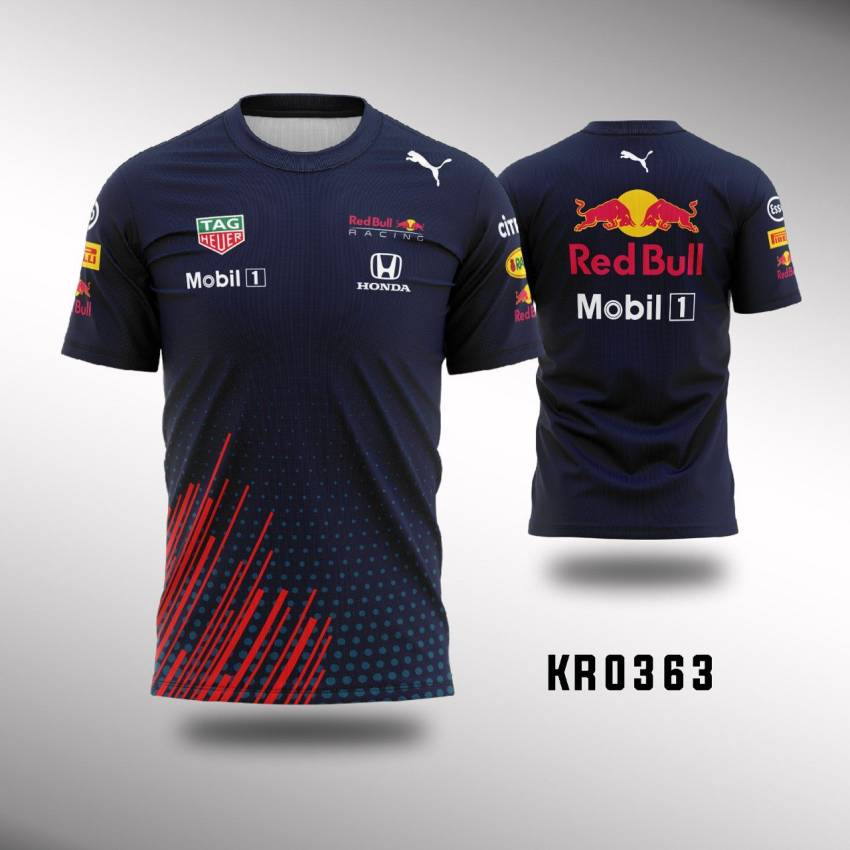 Kaos Red Bull F1 3D Cool Red Bull Oracle F1