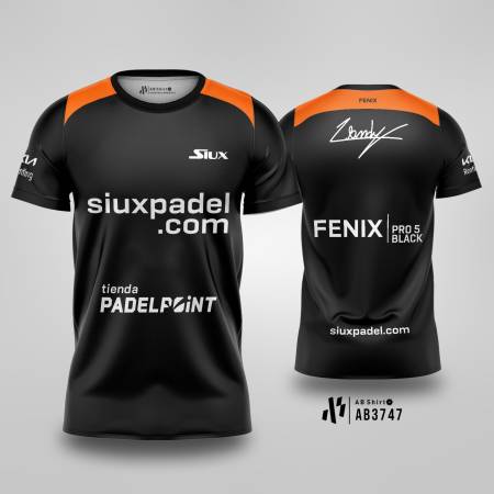 Kaos Jersey Padel Team Siux Leo Augsburger Fenix - Black