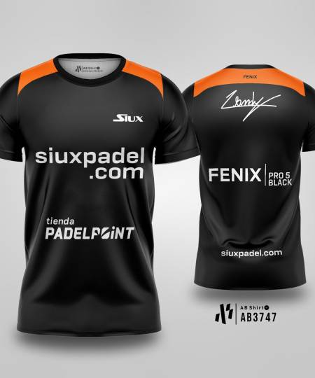 Kaos Jersey Padel Team Siux Leo Augsburger Fenix - Black