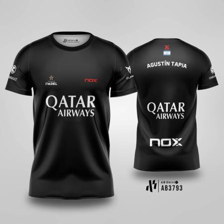 Kaos Jersey Padel team NOX Agustín Tapia - Premier Padel - BLACK