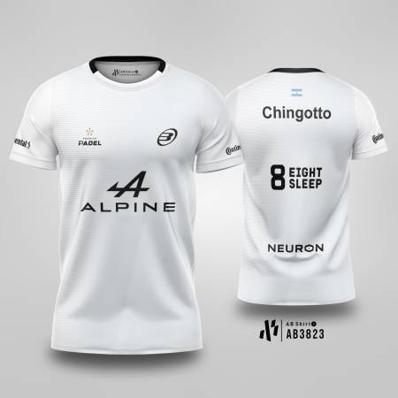 Kaos Jersey Padel Team Bullpadel 25I STONE Fede Chingotto alpine premier padel 2025 - White
